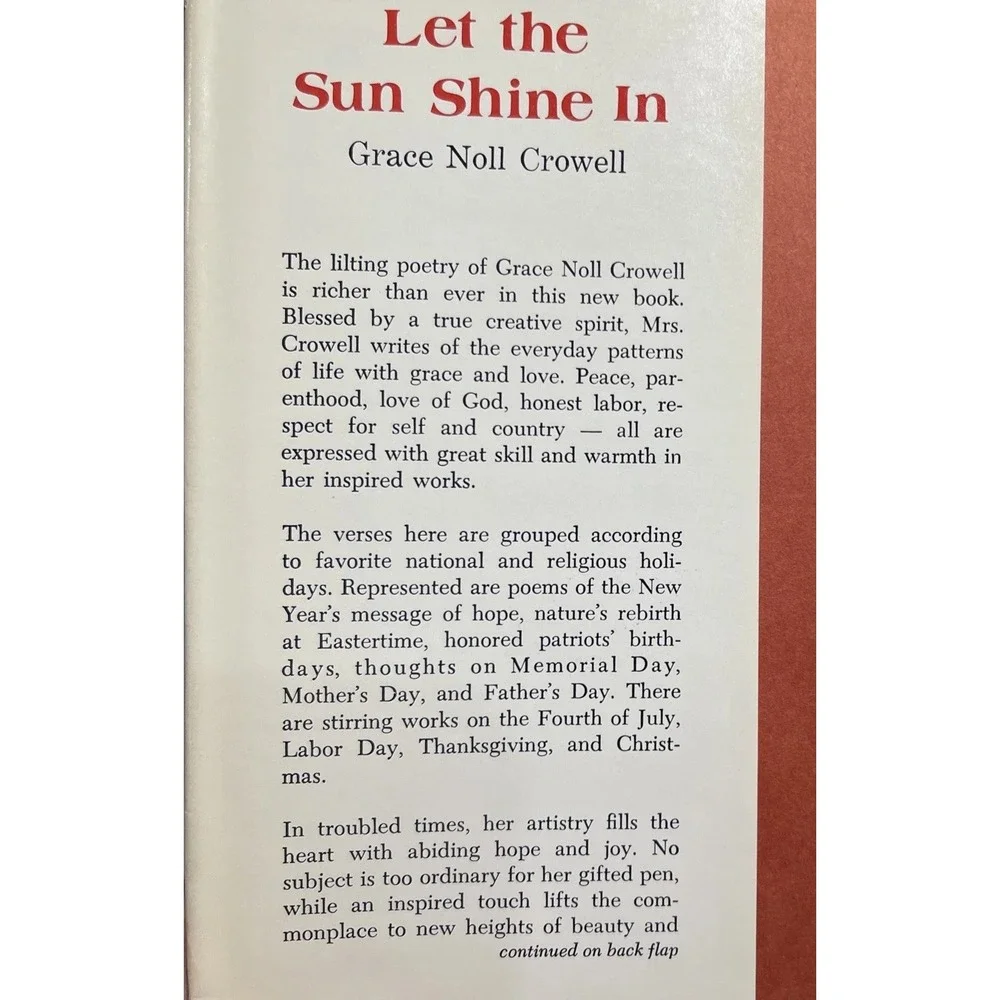 Vintage Let‎ the Sun Shine In  1970 Grace Noll Crowell